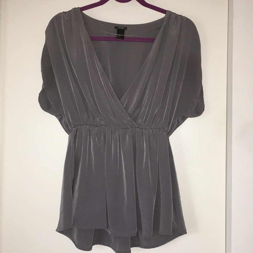 Grey peplum blouse